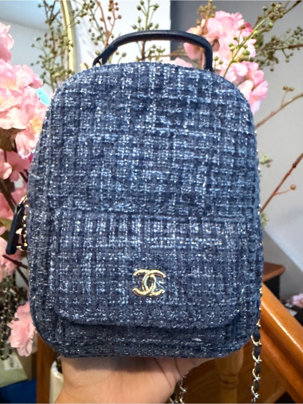 RARE DESIGNER VIP TWEED MINI BACKPACK / CROSSBODY